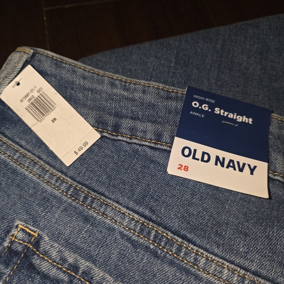 Old Navy O.G Sraight Leg Medium Blue Jeans Sz 28 Waist Is Pictured Nwt Plus - Picture 5 of 7
